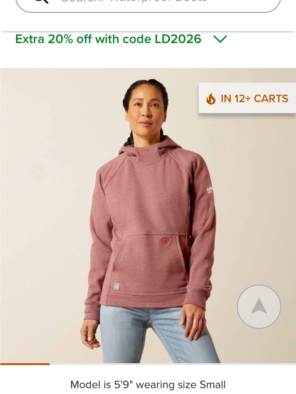 Ariat Hooded Pullover Sweatshirt in Dusty Rose